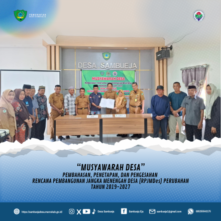 Musyawarah Desa Pembahasan Penetapan dan Pengesahan Rancangan Perubahan RPJMDes Tahun 2019-2027